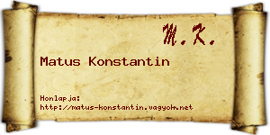 Matus Konstantin névjegykártya